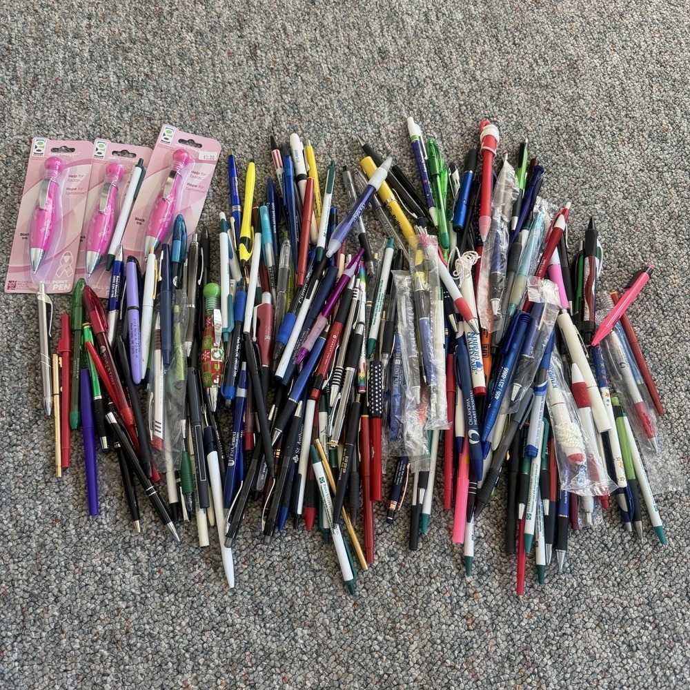 Huge Lot 4.5 Lbs Ball Point Pens/Pencils Local Advertising Mostly Oklahoma Mixed